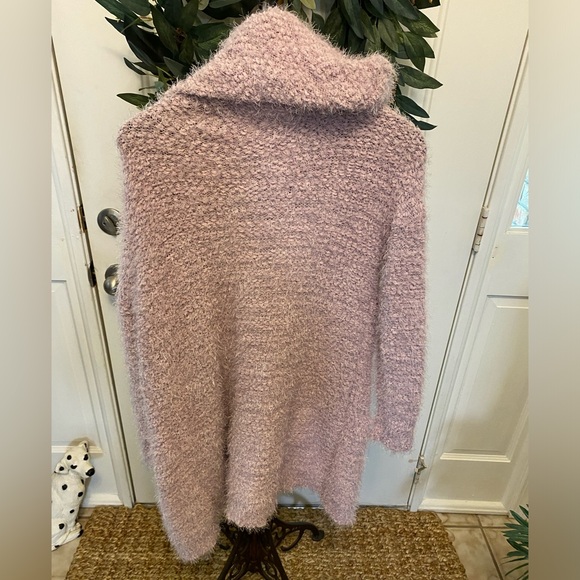 NWT Knit Minded Lavender Soft Fuzzy Longline Open Front Cardigan M - Picture 2 of 7